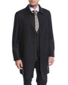 Single-breasted Wool Button-front Car Coat