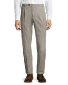 One-pince Leisure-fit Pants, Brown