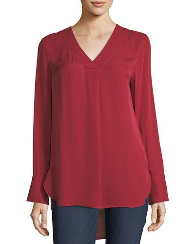 Emerson Silk Chiffon V-neck Blouse