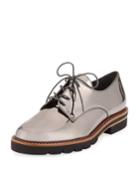 Metro Metallic Lug-sole Oxford, Pewter