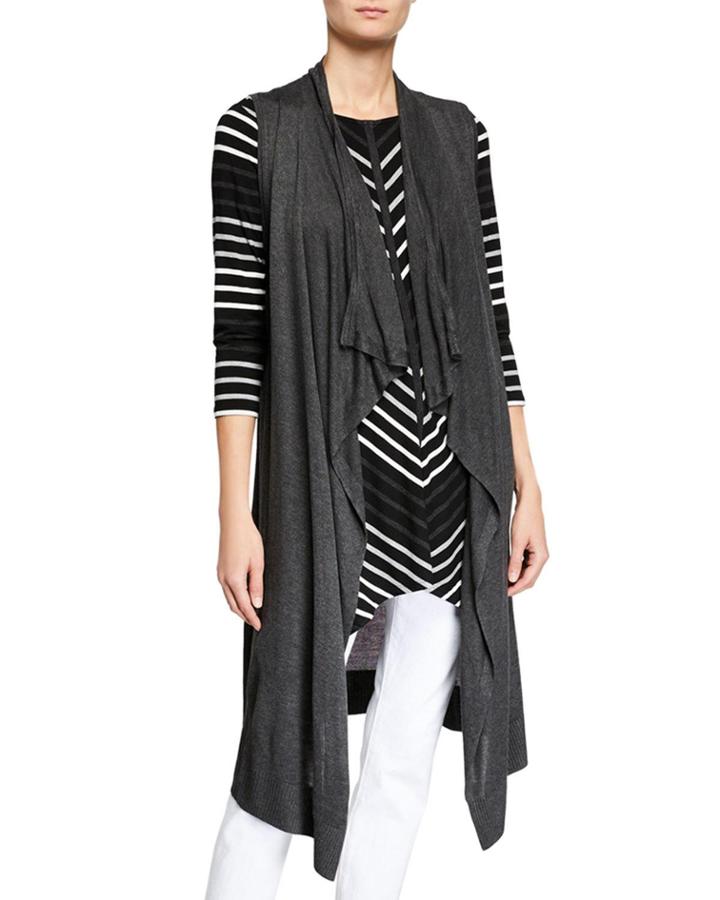 Cascading Open Cardigan Vest