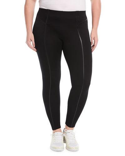 Faux-leather Trim Pull-on Leggings,