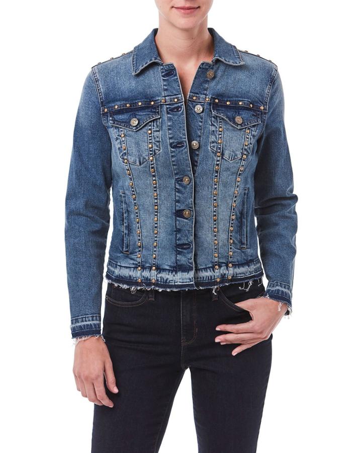 Studded Button-down Denim Jacket