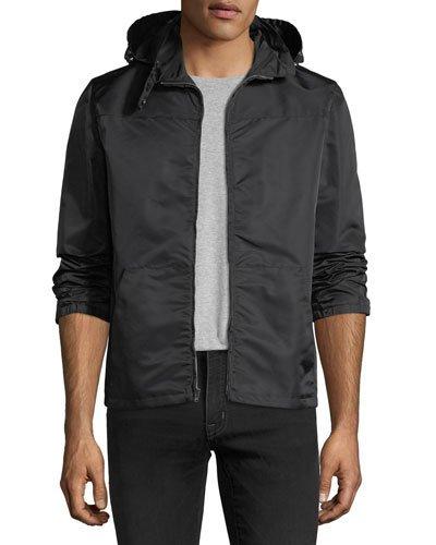 Wolf-print Hooded Bomber Jacket