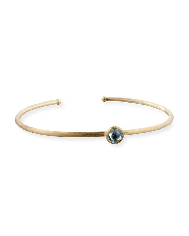 Jaipur 18k Gold Bangle Bracelet W/ Blue Topaz