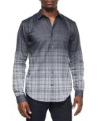 Degrade Plaid Jacquard Long-sleeve