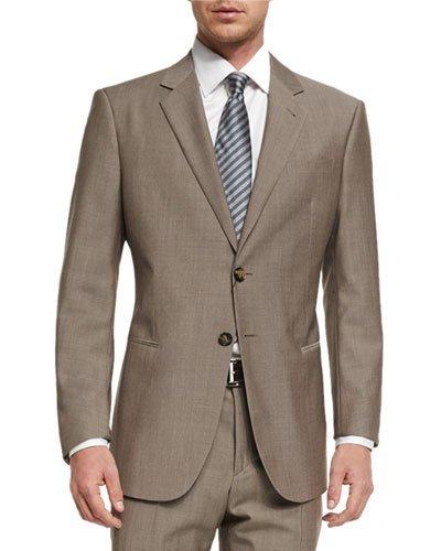 Taylor Solid Sharkskin Two-piece Wool