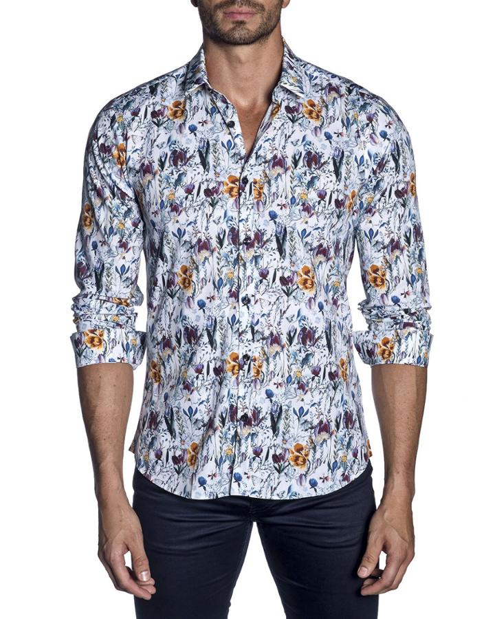 Men's Floral Print Woven