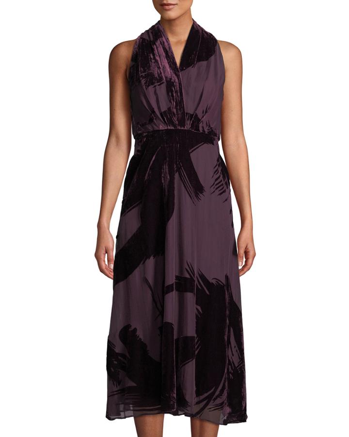 Halter-neck Velvet Burnout