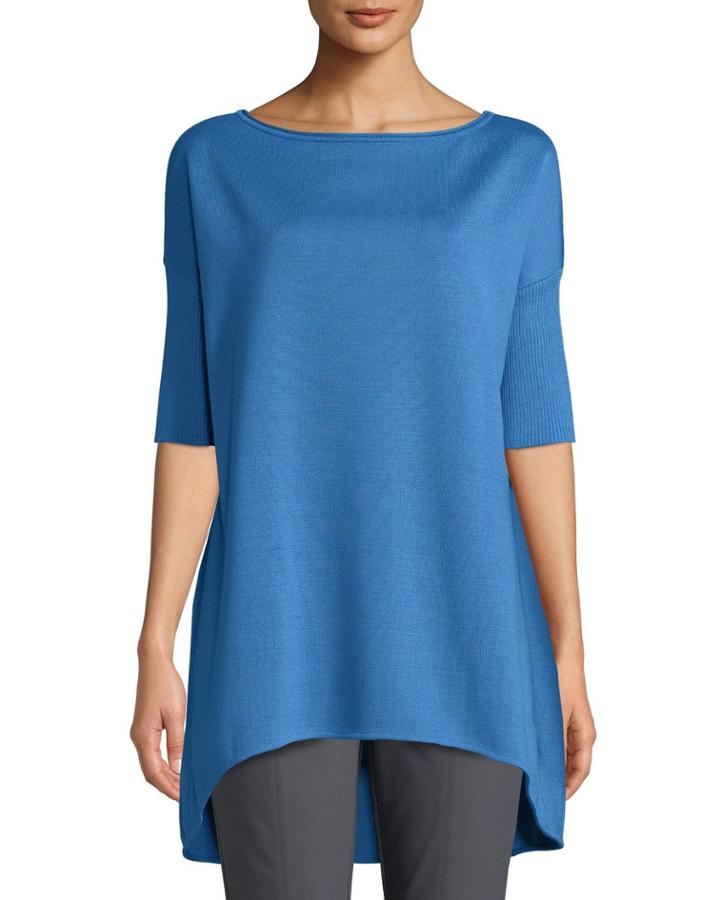 1/2-sleeve Bateau Neck Tunic