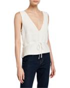 Mimi Pleated V-neck Blouse