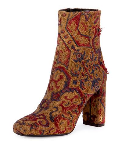 Babies Tapestry 95mm Ankle Boot, Red