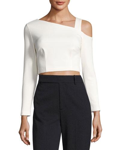 Latrobe Asymmetric-neck Top, White