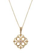 18k Diamond Open Scroll Pendant Enhancer Necklace