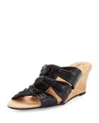 Marcela Knotted Leather Wedge