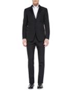 Madonna-collar Wool Tuxedo Jacket, Black