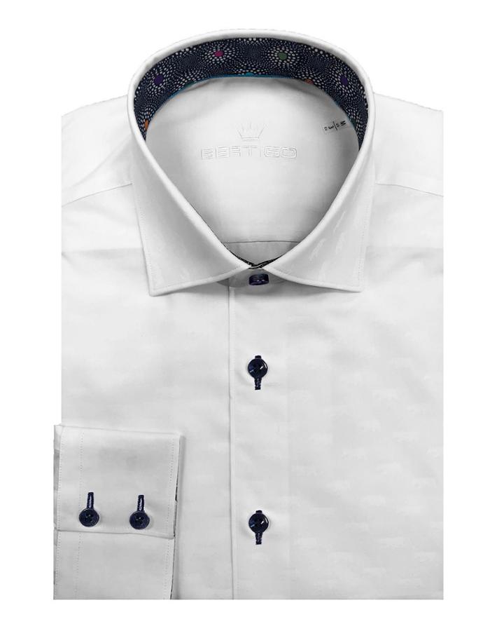 Men's Angel Solid Jacquard Sport Shirt With Bears