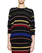 Crewneck Striped Knit Top