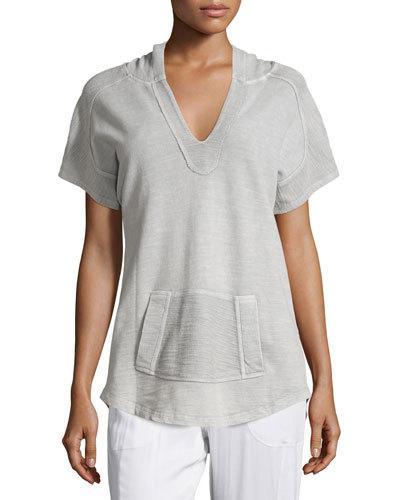 Cadyna Hooded Short-sleeve Jacket, Distressed