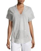 Cadyna Hooded Short-sleeve Jacket, Distressed