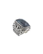Sterling Silver Ring With Hematite Doublet,