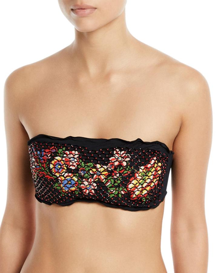 Fortuna Fascia Smocked Floral-print Bandeau