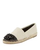 Linda Cap-toe Espadrille, White/black