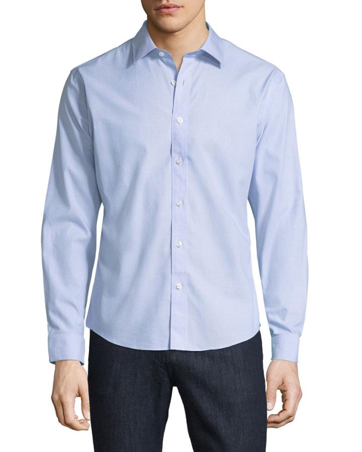 Slim-fit No-iron Dobby-textured