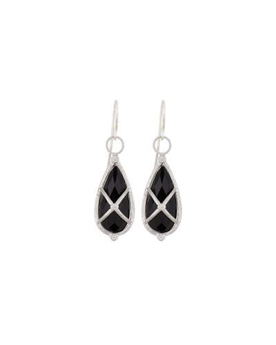 18k Teardrop Onyx & Diamond Earring Charms
