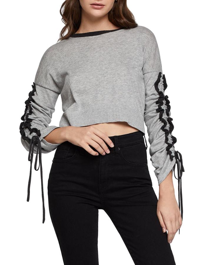 Lace-up Ruffle Cropped
