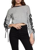 Lace-up Ruffle Cropped