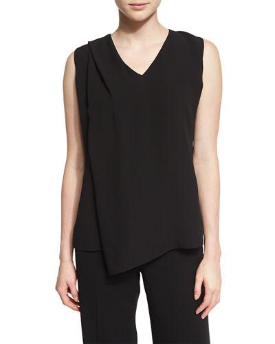 Cece Pleated Sleeveless Blouse