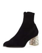 Felicity Suede Jewel-heel Bootie