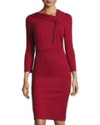 3/4-sleeve Pleat-neck