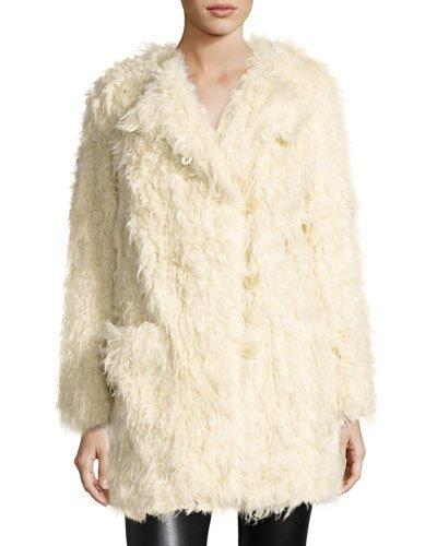 Vialo Faux-fur Coat, Beige
