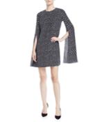 Polka-dotted Split-sleeve Dress