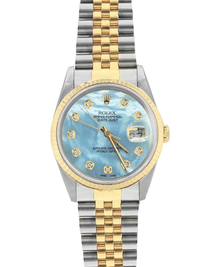 Pre-owned Oyster Perpetual Datejust Jubilee Watch With 10 Diamonds, Blue
