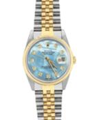 Pre-owned Oyster Perpetual Datejust Jubilee Watch With 10 Diamonds, Blue