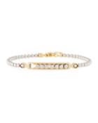 14k Two-tone Diamond Bezels & Bead Bracelet
