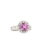 Platinum Pink Sapphire & Diamond Ring,