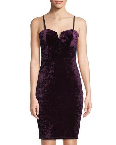 Crushed-velvet Bustier Dress