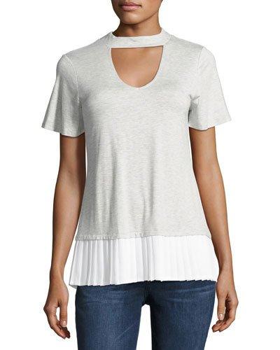 Short-sleeve Choker Top,