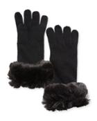 Cashmere Faux-fur Gloves