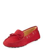 Alana Leather Flat Driver, Red