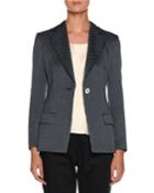 Dotted One-button Silk-cotton Jacket