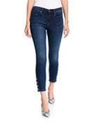 Soho High Rise Ankle Skinny Snap Button Hem Jeans