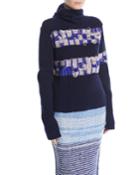 Turtleneck Balaclava Hood Floating-yarn Ribbed Wool