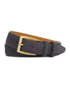 Full-grain Aniline Leather Belt, Gray