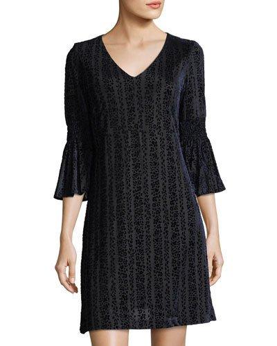 Burnout Velvet A-line Dress