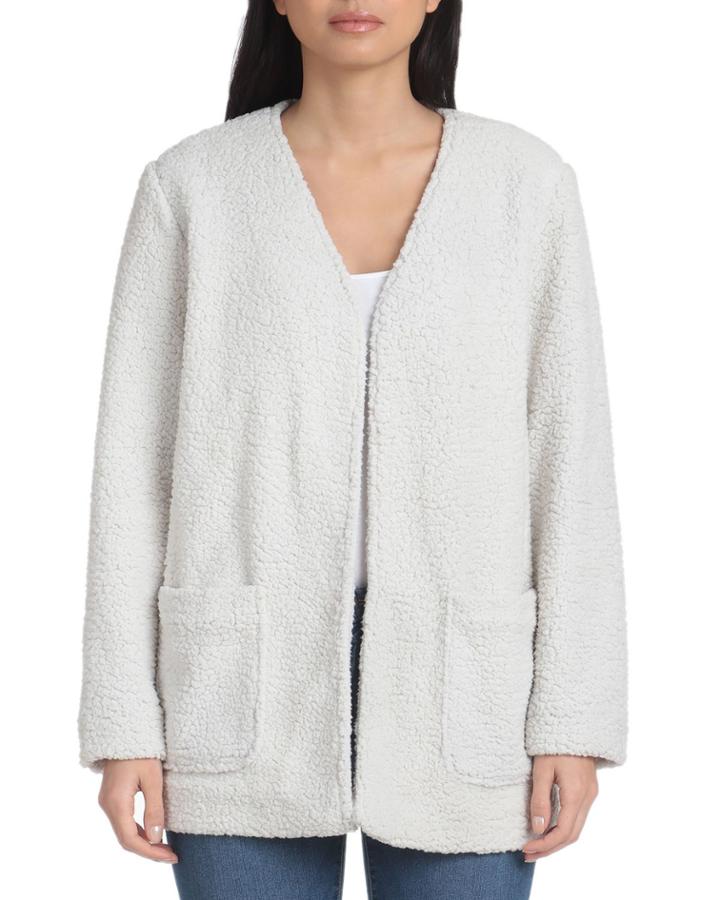 Faux Sherpa Open Cardigan